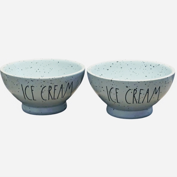 Rae Dunn Speckled Blue Ice Cream Bowls - Picture 3 of 4